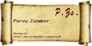 Pervu Zsombor névjegykártya